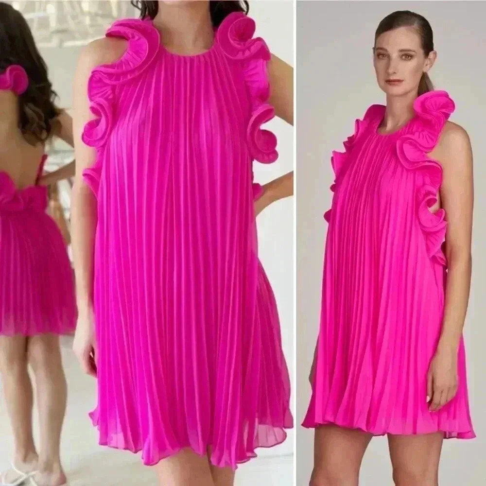 NWT - AMUR Lady’s Mimi Dress in Pink Hydrangeas Size 2 - Picture 5 of 14